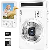 Digital Camera - 5K 72MP Vlogging Camera with 16X Zoom for Kids Autofocus Point and Shoot Photography Cameras - UHD 2.8'' Screen Compact Portable Camara with 32GB SD Card