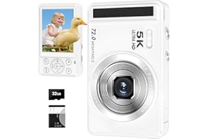 YIFUAR Digital Camera - 5K 72MP Vlogging Camera with 16X Zoom for Kids Autofocus Point and Shoot Photography Cameras - UHD 2.8'' Screen Compact Portable Camara with 32GB SD Card