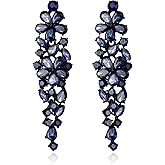EleQueen Sparkle Marquise Rhinestone Crystal Statement Dangle Earrings for Women, Art Deco Prom Chandelier Jewelry for Wedding Bridal