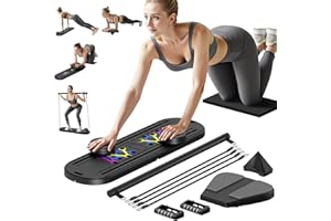 MOVOCA Pilates Board, Foldable Pilates Reformer Equipment with Timer,Multi-Purpose Portable Pilates Reformer Machine Home Pilates Kit for Home Workout, Fitness, Exercise, Abs, Core Equipment