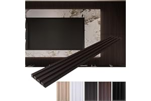 Yutianli 6-Pack Slat Wall Panel 3D WPC Grille for Walls Smoke Oak Textured Wood Plastic Composite Panel Wood Strip Texture 3D Wall Panels
