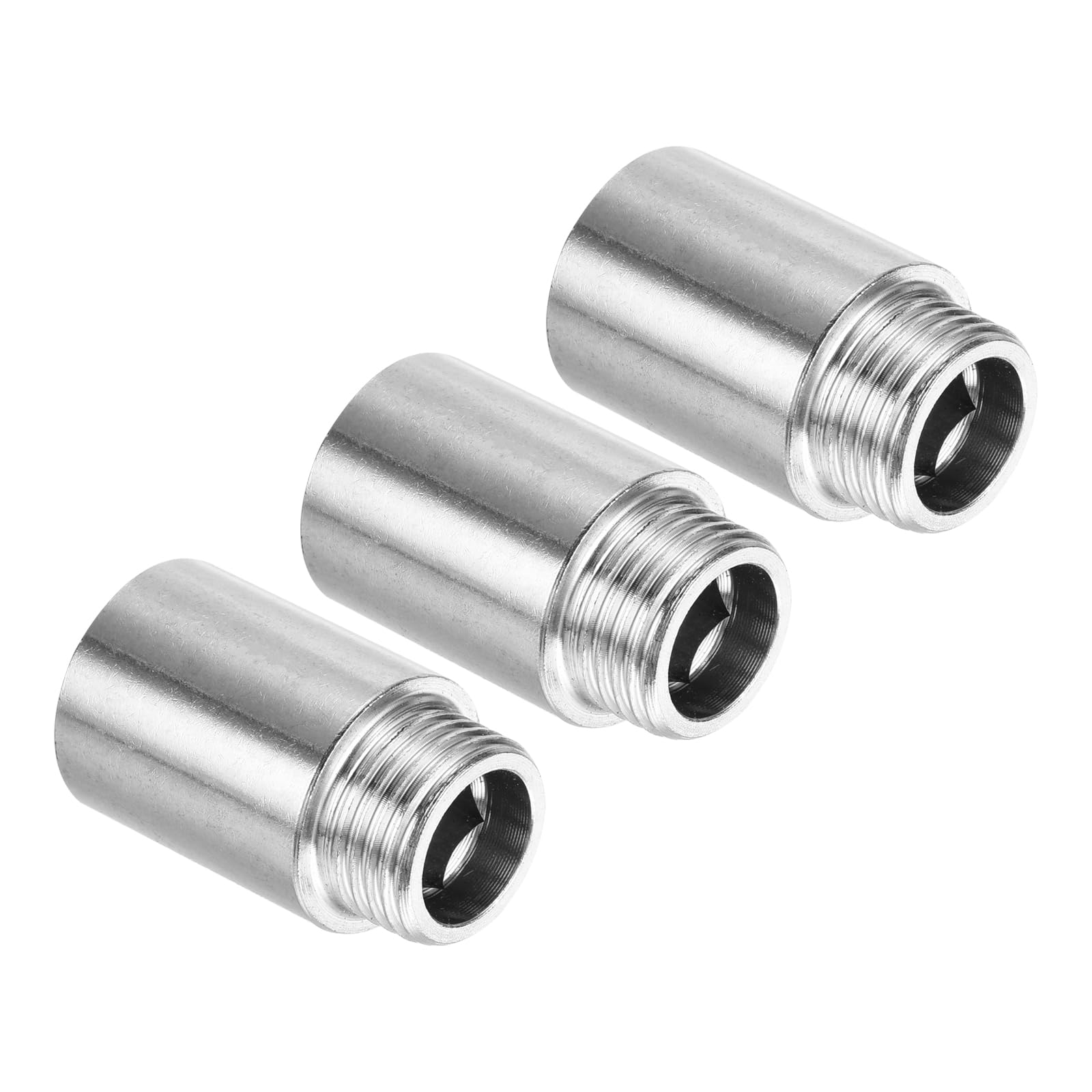 PATIKIL Shower Head Extension Arm, 3 Pack 201 Stainless Steel G1/2 Male to Female Thread 40mm Length Pipe Fitting Shower Head Extender