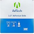 AdTech Double Sided Adhesive Dots - 2000 Dot Roll, 1/2" Super High Tack - Crafts, DIY, Office