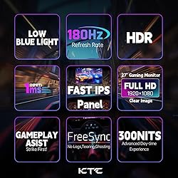 KTC Gaming Monitor 27 inch 180hz 1ms | Fast IPS
