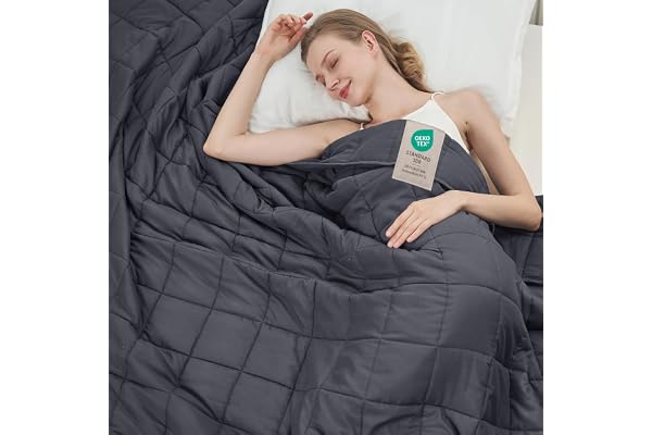 BETU Weighted Blanket Queen (20lbs, 60"x80") Charcoal Cooling Heavy Blanket for Adult 180-220lbs with Premium Glass Beads - S