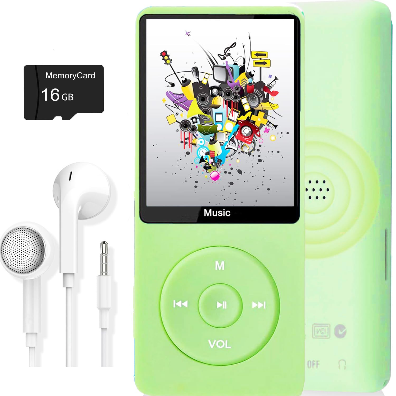 Photo 1 of MP3 Player, Music Player with 16GB Micro SD Card, Build-in Speaker/Photo/Video Play/FM Radio/Voice Recorder/E-Book Reader, Supports up to 128GB