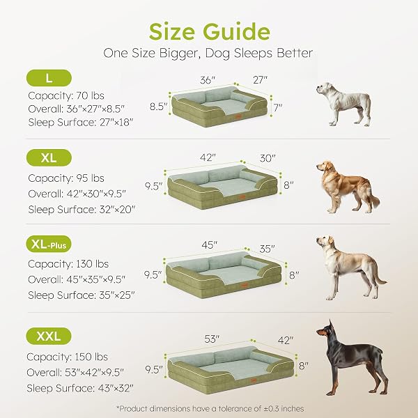 CWAWZ EXTRA LARGE DOG BED, ORTHOPEDIC DOG BED WITH COOLING GEL MEMORY FOAM, WATERPROOF XL PET BED WITH REMOVABLE WASHABLE COVER, 42″ PET SOFA COUCH DUTCH VELVET WITH BONE TOY, DARK GREEN