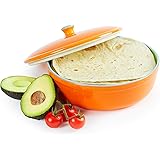 Uno Casa Ceramic Tortilla Warmer and Holder - Holds up to 15 Tortillas - 8.6 In