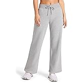 Reebok Women's Wide Leg Sweatpant, Standard Fit, 30” Inseam, Midweight Cotton-Poly Fleece Fabric