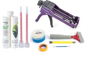 DEMEXGROUT Epoxy Grout & Tools for Tile & Stone, Waterproof, Stain, Mold, Mildew, Crack & Chemical Resistant for Floor & Wall, Ready to Use, Easy to Apply & Clean (Bright White, 13.5 fl oz / 400 ml)