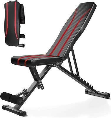 Banc de musculation pliable multifonction avec dossier réglable à 8 positions, banc de fitness 6 en 1 pour la maison ou la salle de gym, capacité de poids de 200 kg