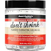 Aunt Jackie's Flaxseed Recipes Don't Shrink Elongating Hair Curling Gel for Natural Curls, Coils and Waves, Helps Prevent Dryness and Flaking, 15 oz