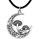 HAQUIL Vintage Nature Mushroom Necklace, Mushroom Jewelry Gift for Women