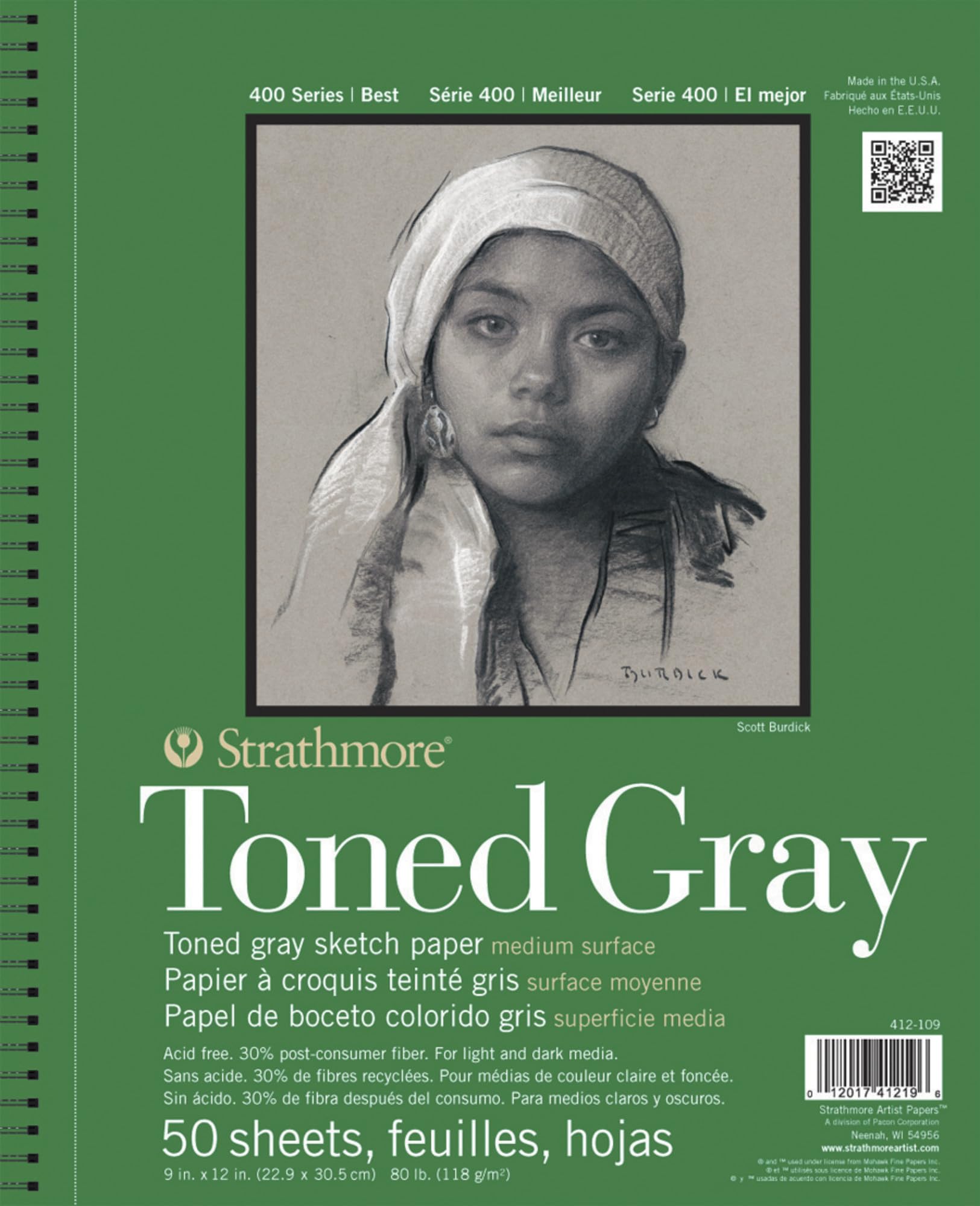 Strathmore Toned Gray Sketch Pad 9X12 — image 1