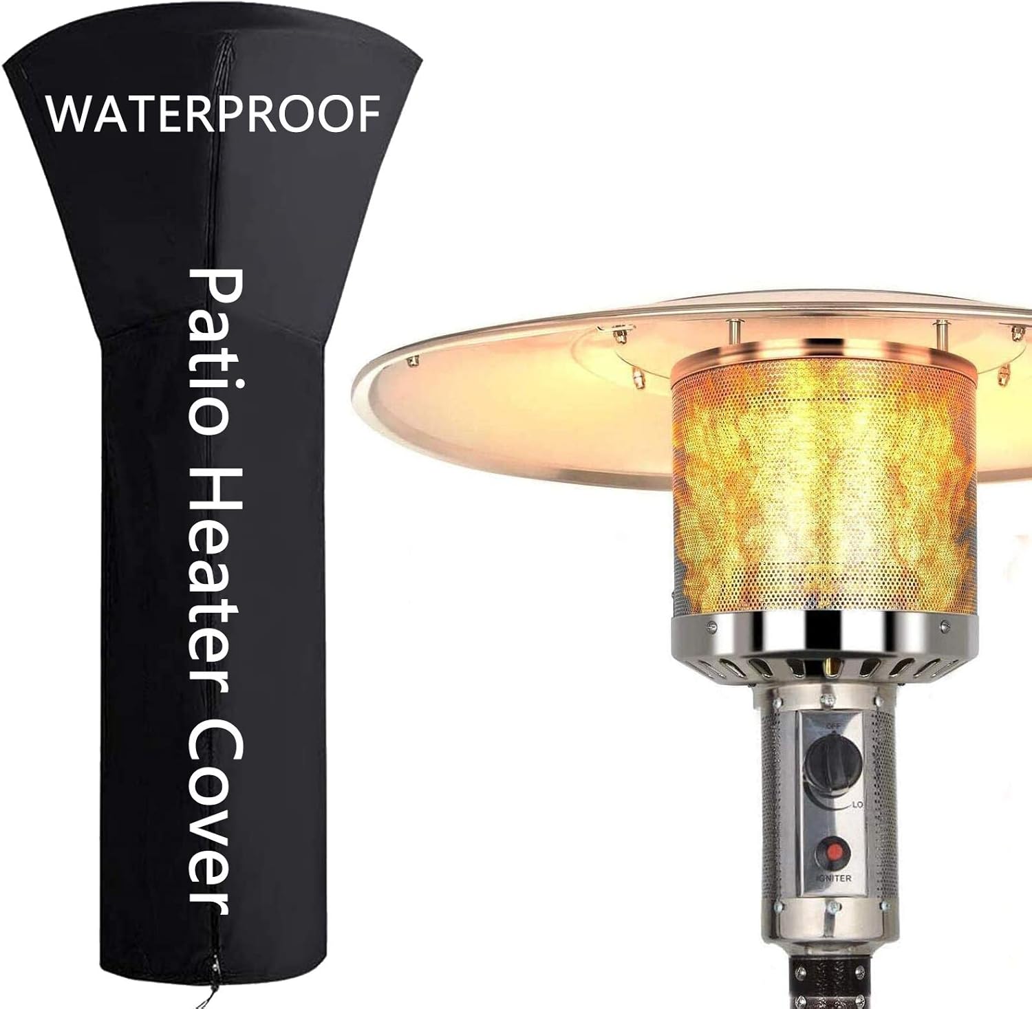 Raoccuy Stainless Steel Outdoor Patio Heater Propane with Wheels and Cover, Large, Outdoor Table Top Heater with Adjustable Thermostat, Suitable for Garden Wedding for Patio, Lawn, Cafe : Garden & Outdoor