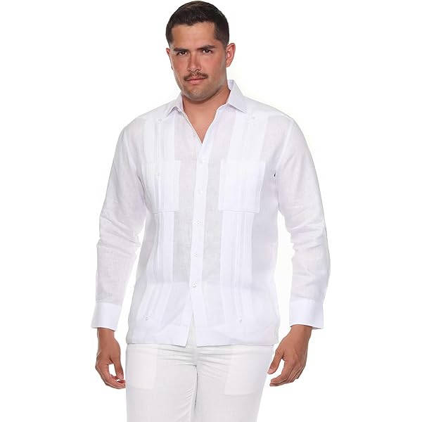 Amazon.com: Mojito Men's 100% Linen Guayabera Chacabana Shirt Long