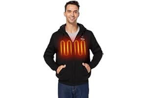 ORORO Heated Hoodie with USB-C Rechargeable Battery, Fleece Full-Zip Heated Sweatshirt Hoodie