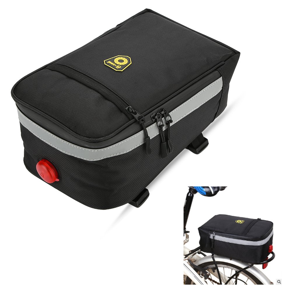 Tbest B Soul Waterproof Bike Rear Bag,Mountain Road ycle Bike Pannier Bags Saddle Bag with Warning Light Cycling ycle Rear Saddle Pack