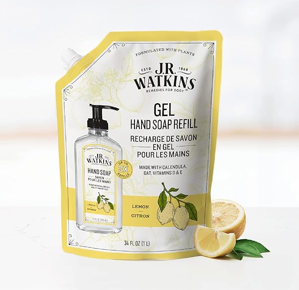 J.R. WATKINS LIQUID HAND SOAP LEMON REFILL, 34 FL OZ