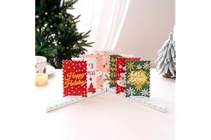 GloxwRiyt Christmas Card Display Holder, Wooden Holiday Greeting Card Organizer for Table, Shelf, Desk and Mantel (White)