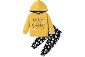 ZOEREA Toddler Girls Clothes Baby Outfits Letter Hoodie Sweatshirts Flower Sweatpants 2Pcs Tracksuit Fall Winter Clothing