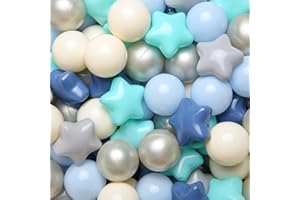 TRENDPLAY Star Ball Pit Balls 50 100 200 500 for Toddlers - Ball Pit Ball Shapes Plastic Balls for Boys Girls Ball Pit Fun, Birthday Party, Christmas Decoration