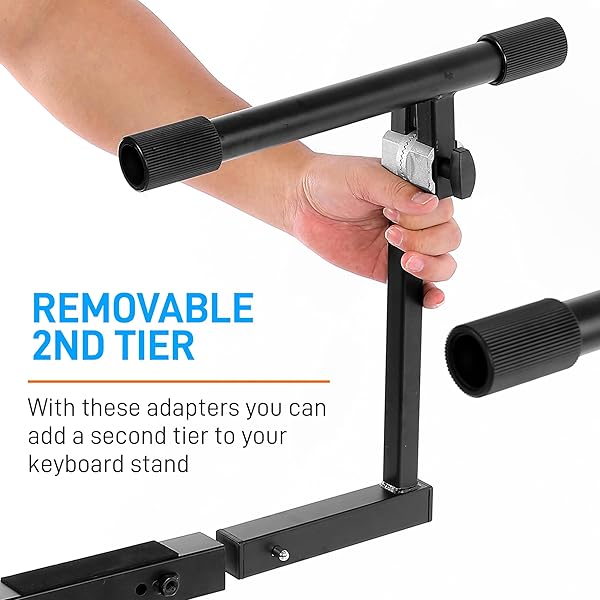 PYLE HEAVY-DUTY MULTI-FUNCTIONAL MUSIC STAND – Z STYLE & PORTABLE, 2ND TIER, HEIGHT & WITH ADJUSTMENT, DIGITAL KEYBOARD STAND, RACK CASE W/ERGONOMIC DESIGN, FOR HOME STUDIO ETC. – PYLE PKST2TZ , BLACK