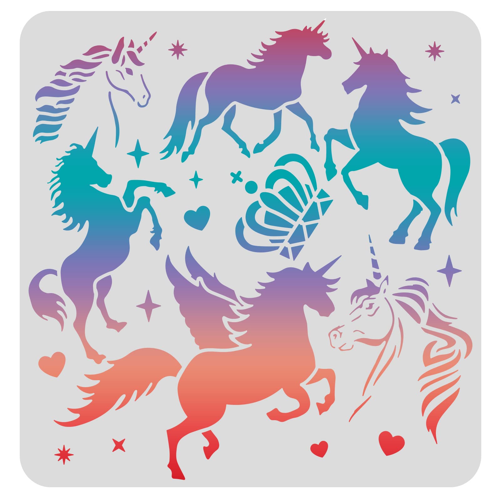 FINGERINSPIRE Drawing Painting Stencils Templates 30x30cm Animal Pattern Plastic Stencils Decoration Rectangle Reusable Stencil for Painting on Wood, Floor, Wall and Fabric — image 1