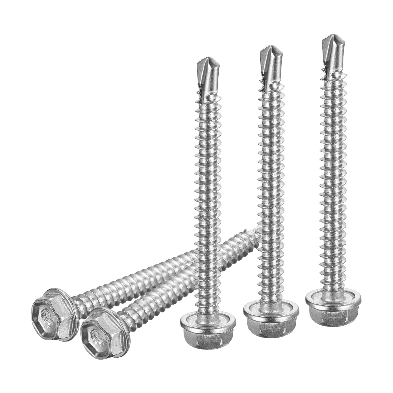DTGN #10x2" Hex Washer Head Self Drilling Screws - 50Pack - Good for Machine - 410 Stainless Steel - Self Tapping Sheet Metal Screws โ image 1