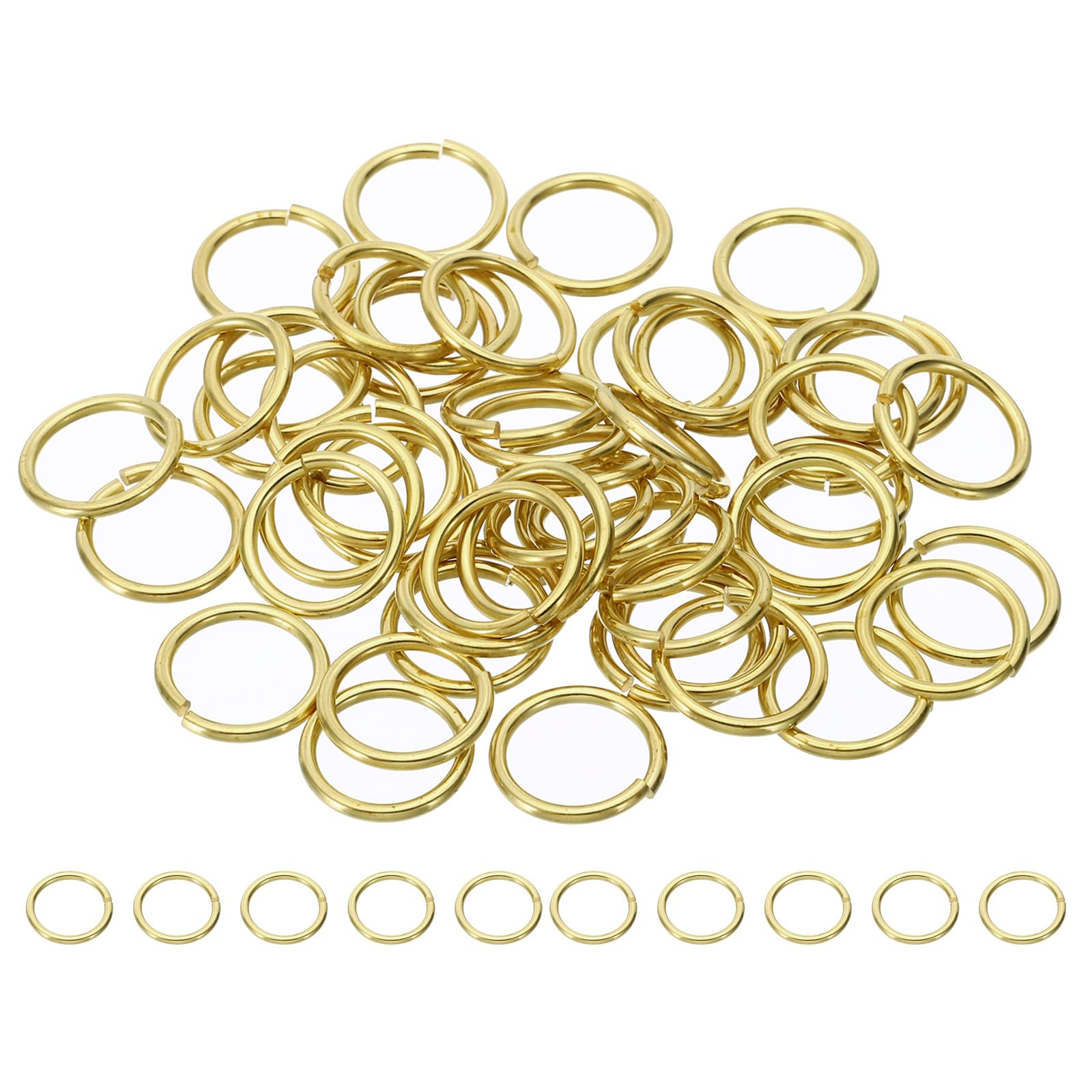 PATIKIL 14mm Open Jump Rings, 50Pcs Solid Copper Round Ring Charm Loops Connectors for Jewelry Making Crystal Garland Necklaces Earrings Keychains Craft DIY, Copper