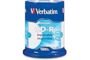 Verbatim® CD-R Printable Disc Spindle, White, Pack of 100