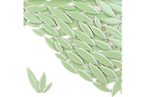 ZWCT 200g Ceramic Mosaic DIY Set Colorful Petal Ceramics Leafy Vein Mosaic Tiles Craft Materials Mosaic Art Materials - Light Green
