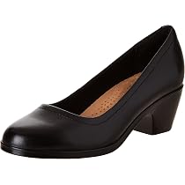 Clarks Women's Emily Step Pump | Leather & Suede Heel With Ortholite Footbed For All-Day Comfort