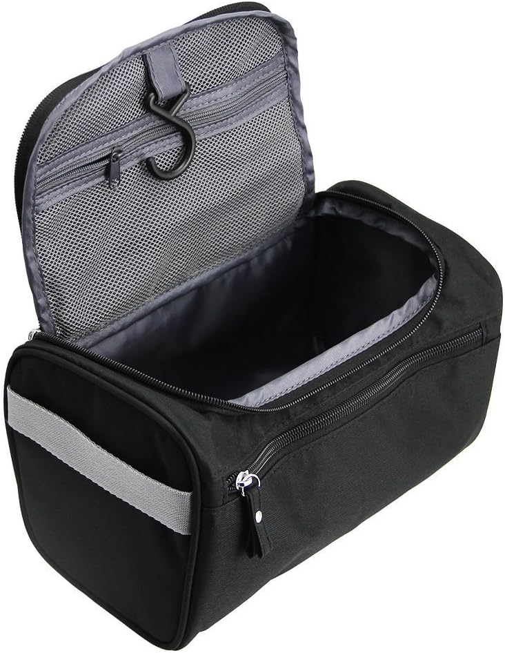 Toiletry Bag Waterproof Wash Bag Cosmetic Bag Hanging Holiday Travel Toiletry Bag ONEGenug, Black