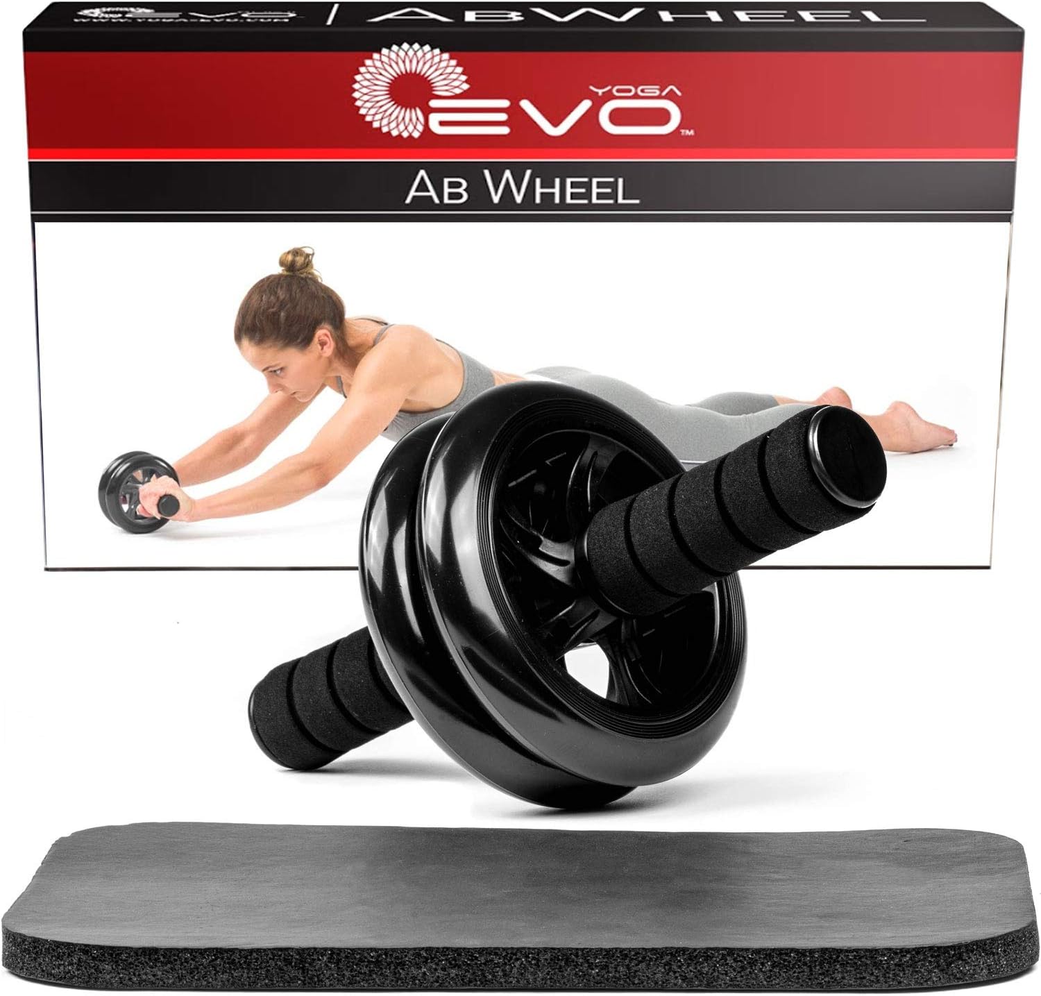 Yoga EVO Abdominal Trainer Kit - Ab Wheel + Knee Pad - Ab Trainer Fitness Equipment : Sports & Outdoors