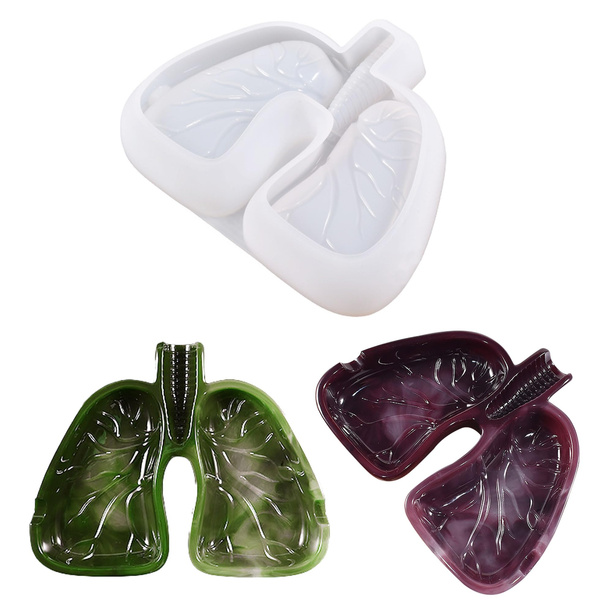 Attuslla Ashtray Silicone Molds Lung Shape Silicone Ashtray Resin Molds for Resin Casting, Home DIY Craft Making