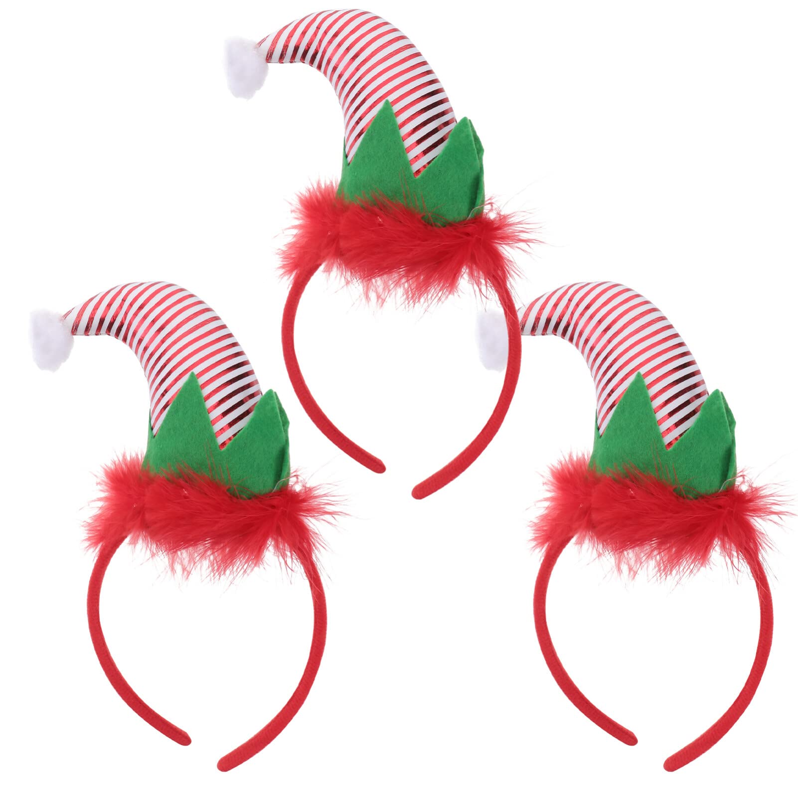 Luxshiny Christmas Headband 3PCS Christmas Hat Headband Party Hair Accessories Lightweight Design Non-Slip Festive Headwear
