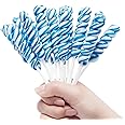 Lollipops Individually Wrapped Bulk - Twisty Lollipops - Kid's Whirley Lollipop Candy for Decorating Birthday, Blueberry Flavor 30 Pack
