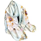 NUWEERIR Womens 100% Large Mulberry Silk Scarf Long Satin Scarf Fashion Lightweight Wraps