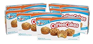 Drake's 10 ct Coffee Cakes with Cinnamon Streusel Topping 11.5 oz (Pack of 6)