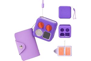 MGZNMTY Silicone Case Compatible with Yoto Mini Player – Kids Bluetooth Audio Speaker, Kids Player Protective Cover and Card Holder for Yoto Card Hold Up to 10 Cards (Purple)