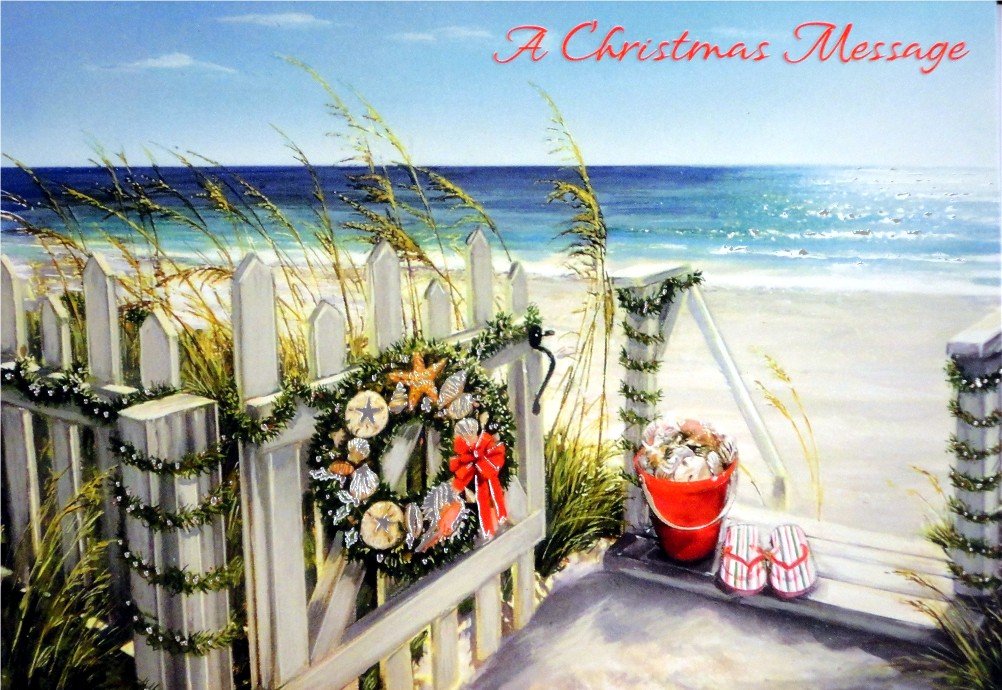Personalized and Boxed Tropical Christmas Cards