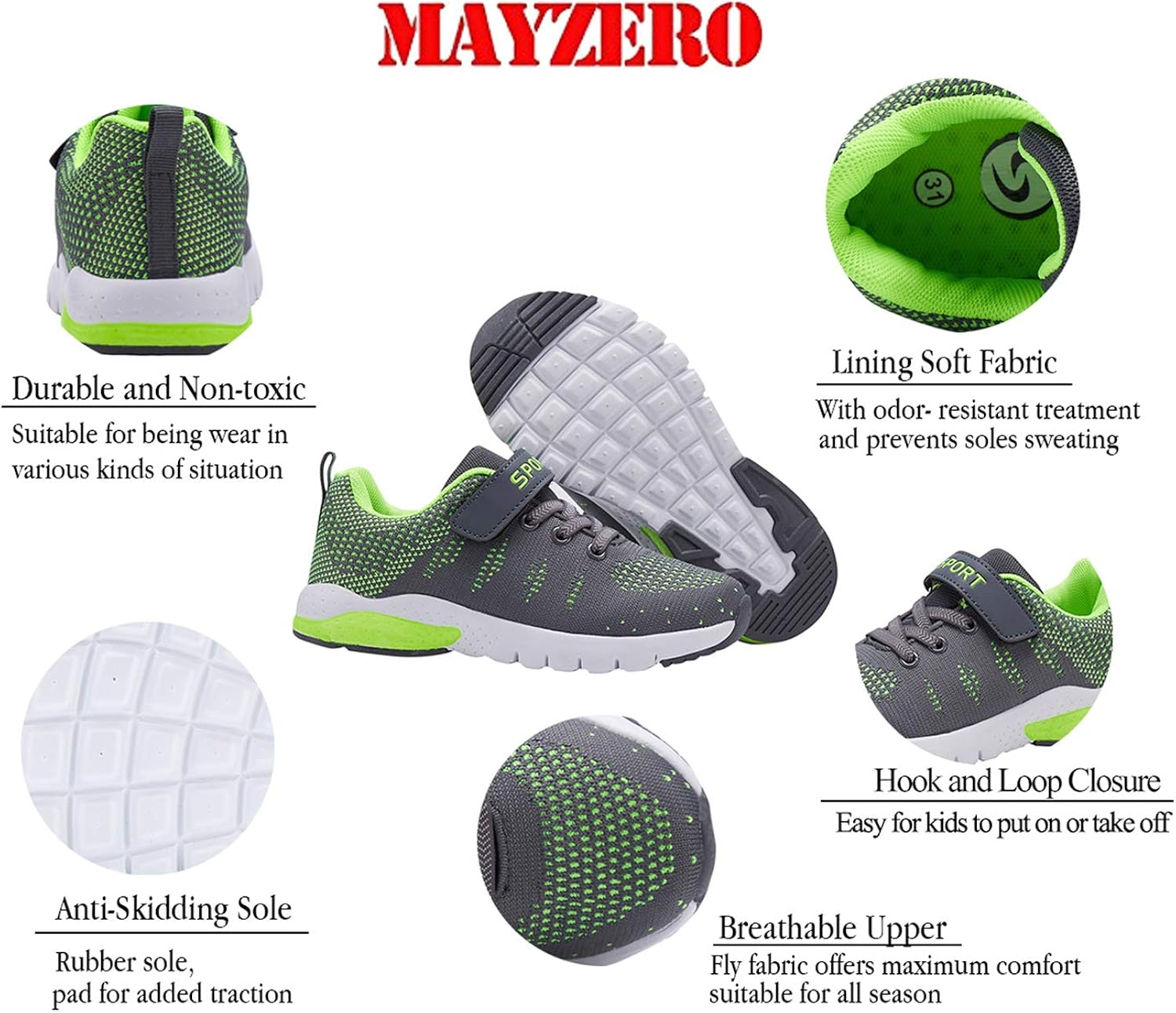 | MAYZERO Kids Tennis Shoes Running Sports Shoes Breathable Athletic Shoes Lightweight Walking Shoes Fashion Sneakers for Boys and Girls | Racquet Sports