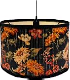 Flower Pattern Lampshade Hardback Lamp Shade Drum Lamp Shade for Table Lamps Replacement (Ear of Flower Pattern Lampshade Hardback Lamp Shade Drum Lamp Shade for Table Lamps Replacement (Ear of