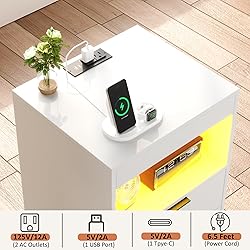 Gadroad LED Nightstand with Charging