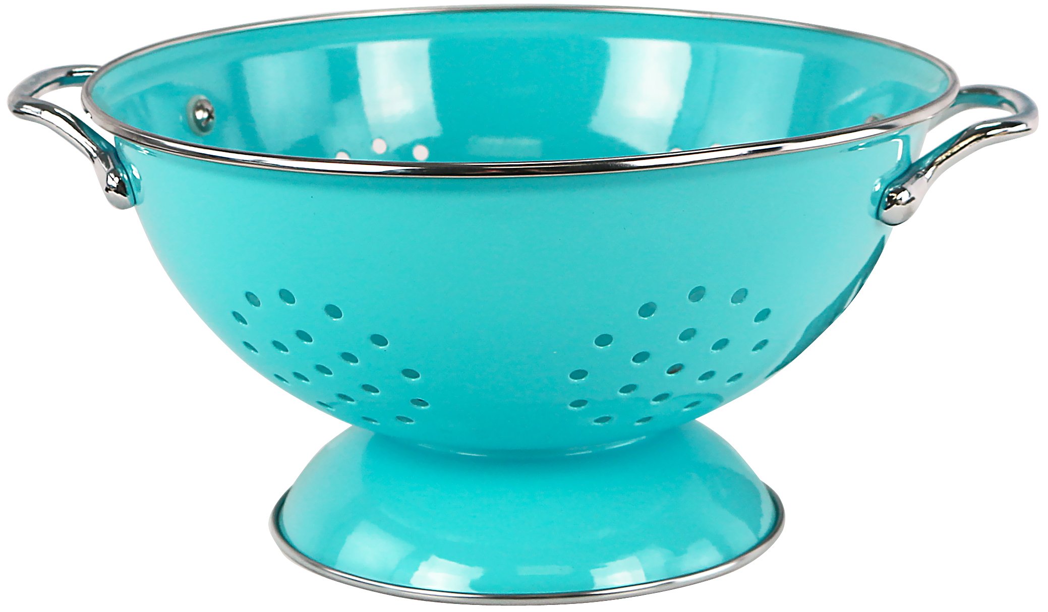 Reston Lloyd 80702 Calypso Basics Powder Coated Enameled Colander Kitchenware, Alloy Steel, Turquoise