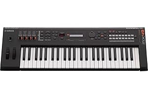 Yamaha MX Series 49-Key Music Production Synthesizer for Studio, Stage and Home, Motif Sound Engine, Lightweight Keyboard, Black (MX49BK)