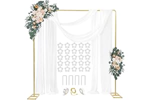 UMIRNI 6.6FTx6.6FT Square Backdrop Stand, Gold Wedding Arch Backdrop Stand, Metal Heavy Duty Balloon Arch Stand Frame for Wedding Party Birthday Baby Shower Decoration Anniversaries (gold, 6.6FT*6.6FT)