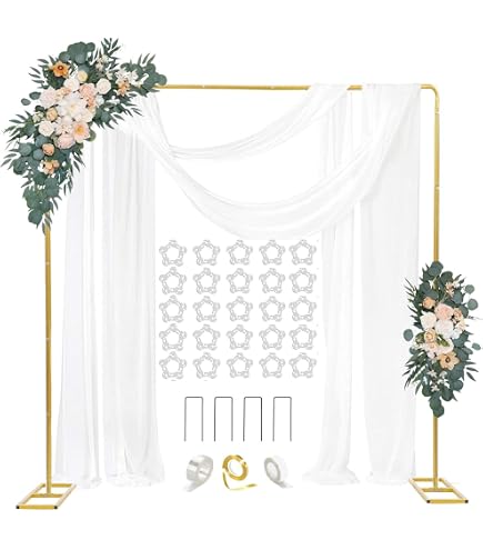 8x8ft Square Wedding Arch Stand - White Balloon Backdrop Frame For Parties & Events