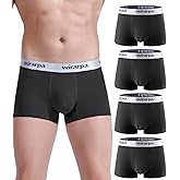 wirarpa Mens Trunks Underwear Cotton Boxer Briefs Short Leg Comfortable Underpants 4 Pack